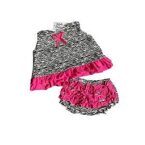 Zebra Print Baby Girl Ruffle Butt Outfit
